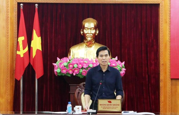 Bí thư Tỉnh ủy Lạng Sơn Hoàng Quốc Khánh phát biểu kết luận hội nghị.