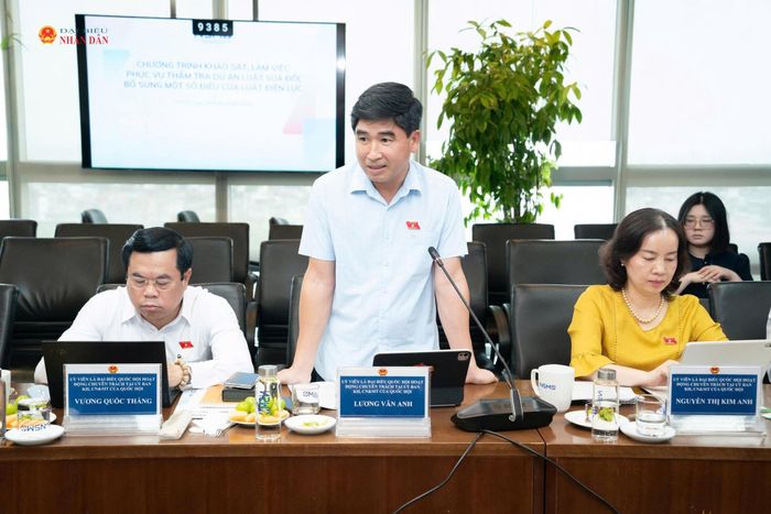 ĐBQH hoạt động chuyên trách tại Ủy ban Khoa học, Công nghệ và Môi trường Lương Văn Anh phát biểu tại buổi làm việc