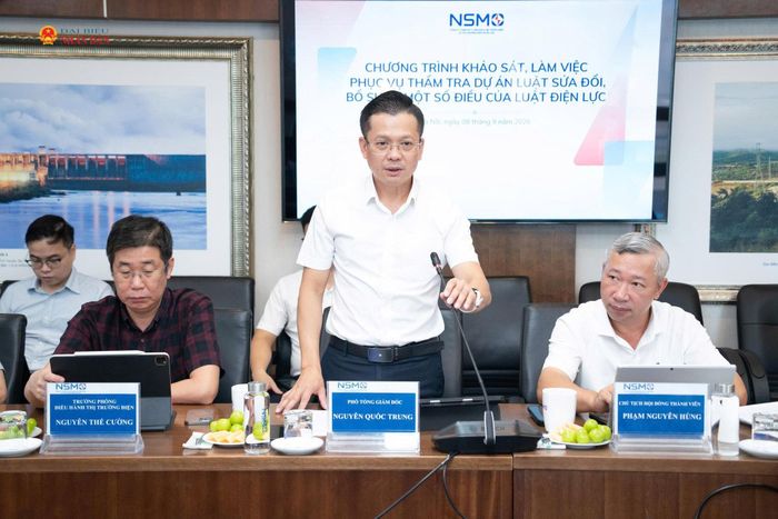 Phó Tổng giám độc NSMO Nguyễn Quốc Trung phát biểu tại buổi làm việc