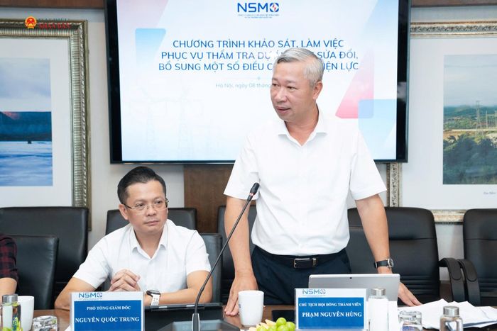 Chủ tịch Hội đồng thành viên NSMO Phạm Nguyên Hùng phát biểu tại buổi làm việc