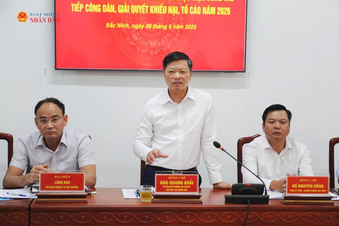 Phó Chủ tịch UBND tỉnh Bắc Ninh Đào Quang Khải phát biểu tại buổi làm việc