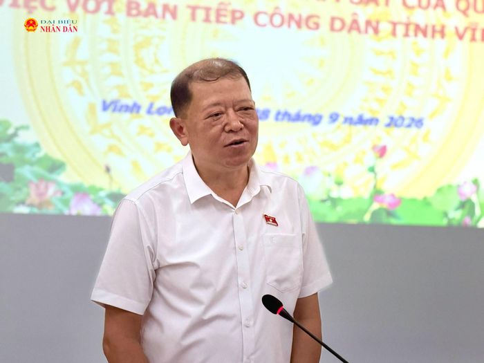 Phó Chủ nhiệm Ủy ban Dân nguyện và Giám sát Lò Việt Phương phát biểu tại buổi làm việc. Ảnh: Vũ Châu