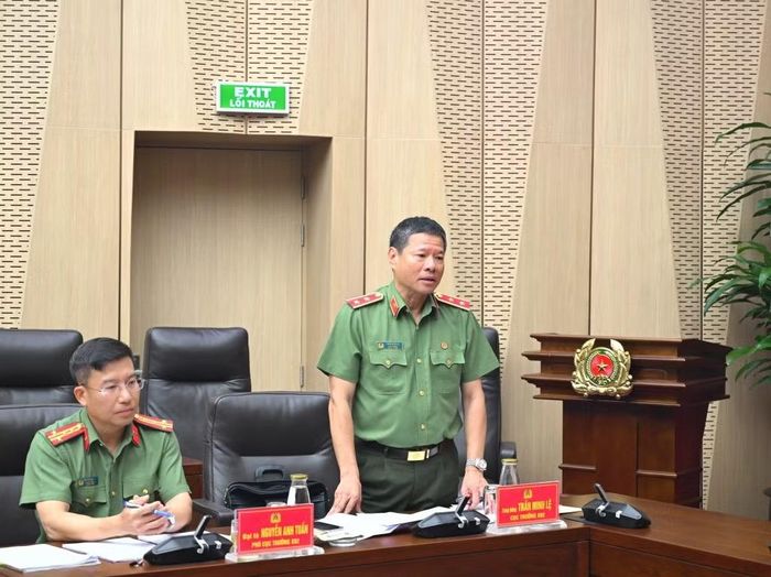 Trung tướng, TS Trần Minh Lệ, Cục trưởng Cục Đào tạo phát biểu tại buổi làm việc.