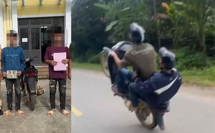 Hai thiếu niên và hình ảnh vi phạm.