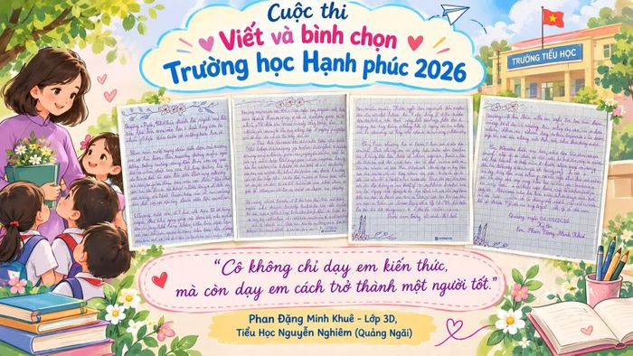Bài thi "Điều giản dị - Người thầy đầu tiên" được đăng tải trên Diễn đàn trẻ em Việt Nam.