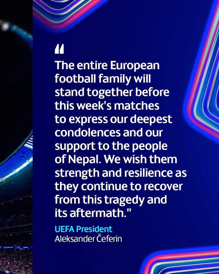 Thông báo được viết bởi chủ tịch UEFA về sự kiện này