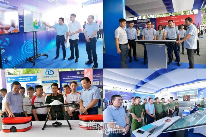 Phó Chủ tịch tỉnh Nguyễn Huy Ngọc cùng lãnh đạo Sở Khoa học và Công nghệ thăm quan các gian trưng bày giới thiệu thành tựu khoa học, công nghệ, đổi mới sáng tạo và chuyển đổi số nổi bật tỉnh Phú Thọ.