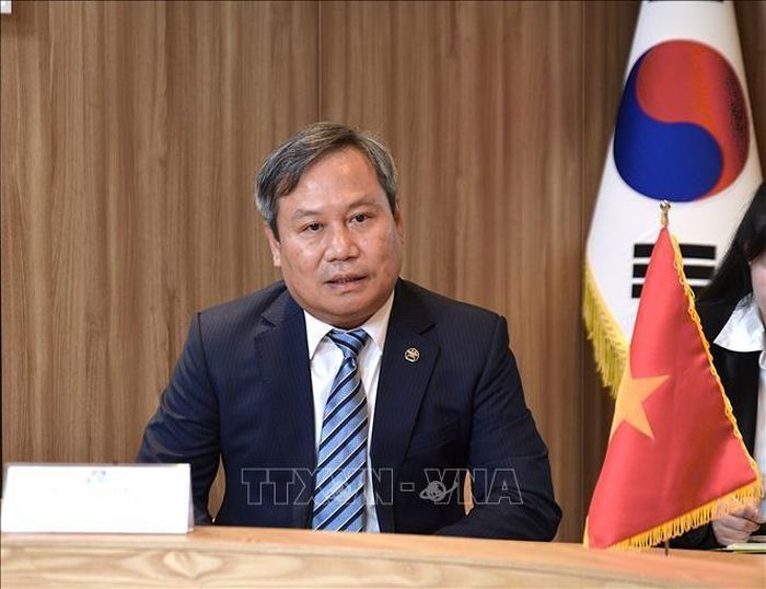 Chủ tịch UBND thành phố Hà Nội Vũ Đại Thắng phát biểu tại buổi làm việc. Ảnh: Khánh Vân