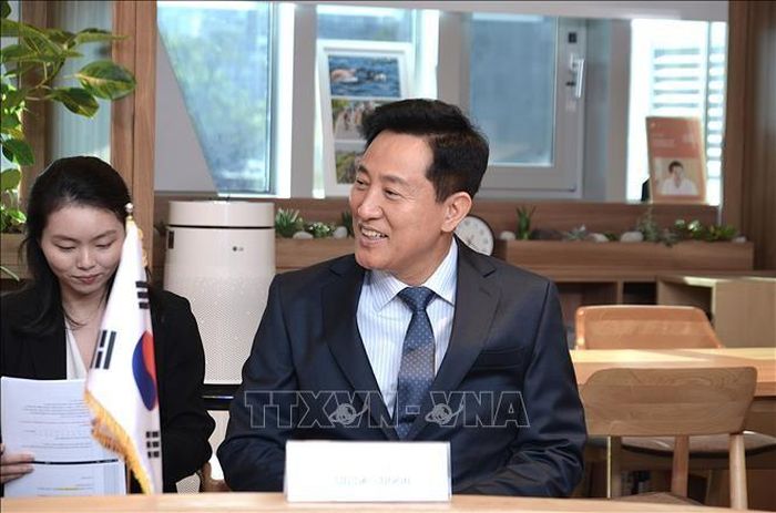 Thị trưởng Seoul Oh Se-hoon phát biểu. Ảnh: Khánh Vân