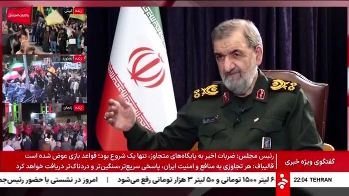 Thư ký Hội đồng An ninh Quốc gia Tối cao Iran Mohsen Rezaei trả lời phỏng vấn trên truyền hình ngày 6-9. Ảnh: Reuters