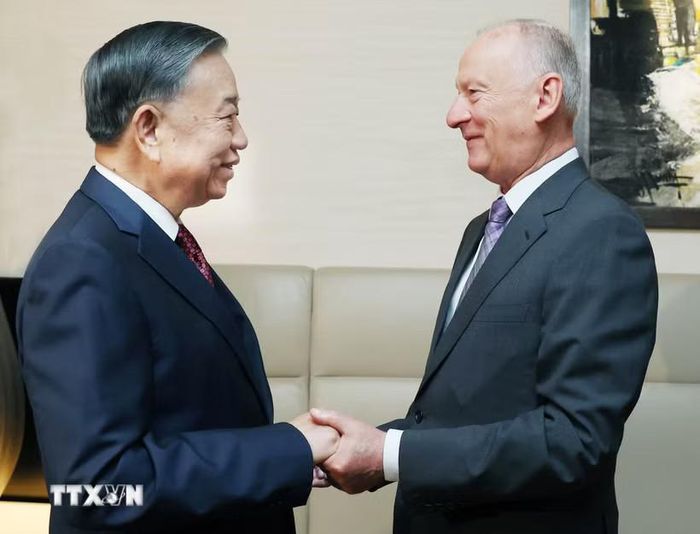Tổng Bí thư, Chủ tịch nước Tô Lâm tiếp Trợ lý Tổng thống, Chủ tịch Hội đồng Biển Liên bang Nga Nicolai Patrushev. Ảnh: TTXVN