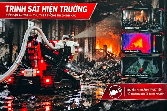 Sức mạnh cơ bắp được dẫn đường bởi công nghệ trinh sát. Qua hệ thống camera quang học và camera ảnh nhiệt (Thermal Camera), chỉ huy bên ngoài có thể nhìn xuyên thấu màn khói đen đặc, xác định chính xác gốc lửa (đang đỏ rực ở 650 độ C) để điều hướng dòng nước.