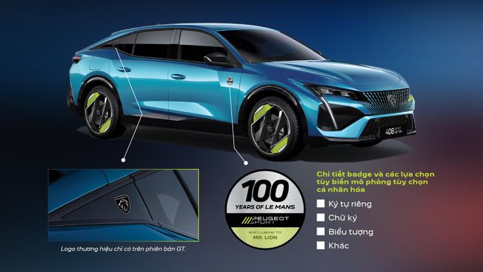  Logo ở cột A được khắc tên chủ xe theo sở thích. Ảnh: Peugeot.