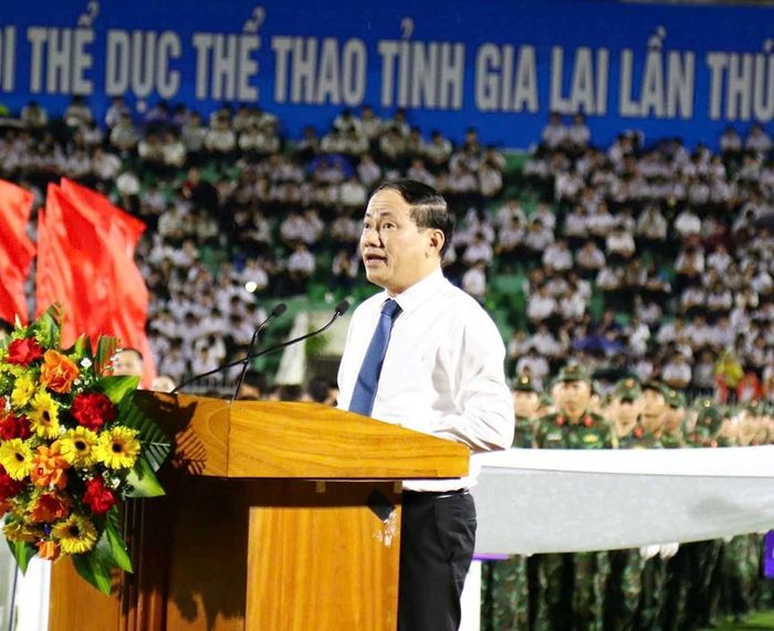 Ông Phạm Anh Tuấn, Chủ tịch UBND tỉnh Gia Lai phát biểu khai mạc Đại hội