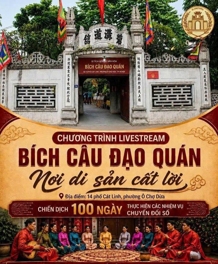 Poster chương trình livestream của phường Ô Chợ Dừa