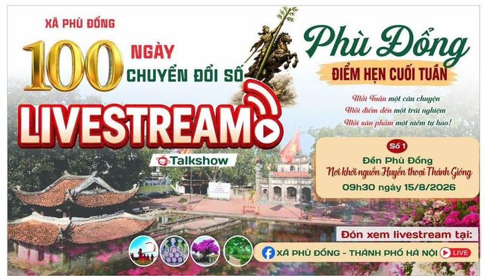 Poster chương trình livestream tại đền Phù Đổng