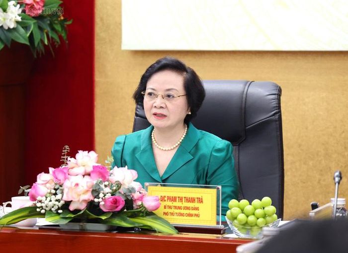 Phó Thủ tướng Phạm Thị Thanh Trà phát biểu tại buổi làm việc - Ảnh: chinhphu.vn/Thu Giang