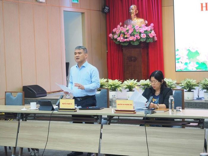 Thứ trưởng Bộ Tư pháp Nguyễn Thanh Tú phát biểu tại cuộc họp - Ảnh: BTP