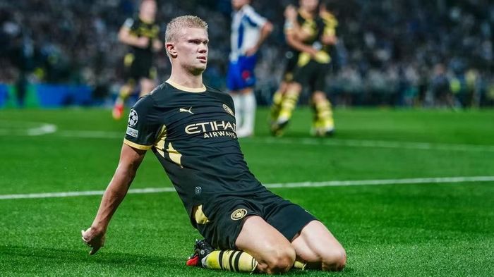 Haaland lập cú đúp vào lưới Porto. (Ảnh: Manchester City)