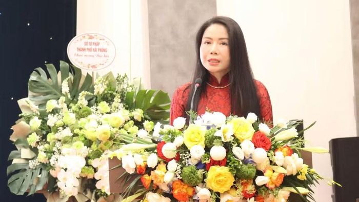 Bà Nguyễn Thị Thơ, Chủ tịch Hiệp hội Công chứng viên Việt Nam. (Ảnh: HHCCVN)
