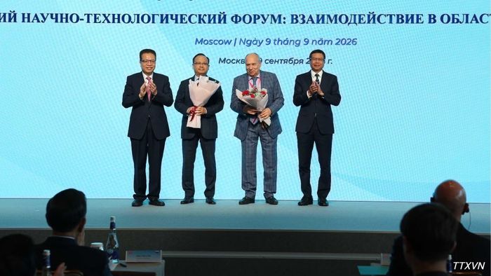 Lễ ra mắt Mạng lưới tri thức Việt-Nga. (Ảnh: Thống Nhất/TTXVN)