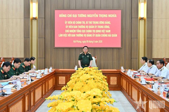  Đại tướng Nguyễn Trọng Nghĩa phát biểu.  