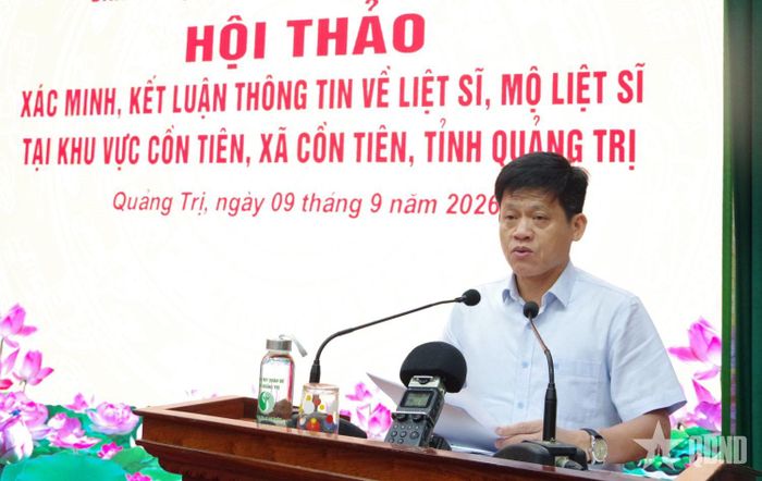 Đồng chí Lê Văn Bảo, Phó chủ tịch UBND tỉnh, Trưởng ban Chỉ đạo tỉnh Quảng Trị phát biểu khai mạc hội thảo. 
