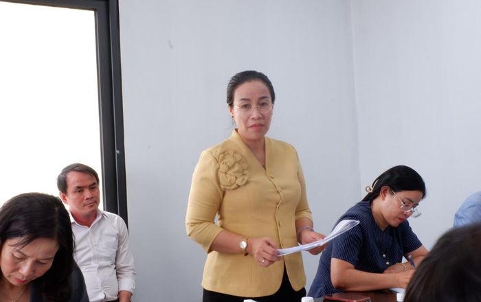 Phó Chủ tịch UBND TP Đà Nẵng Nguyễn Thị Anh Thi phát biểu kết luận tại buổi làm việc. Ảnh: P.T