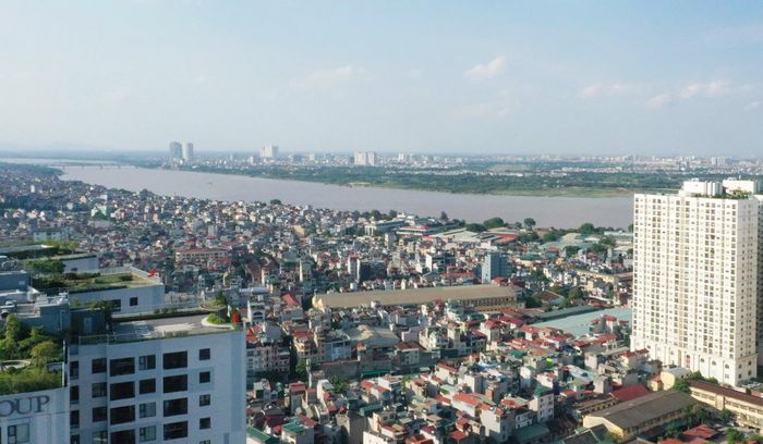 Khu dân cư ven sông Hồng tại các phường Vĩnh Tuy, Hồng Hà, Hà Nội. Ảnh: QUANG PHÚC 