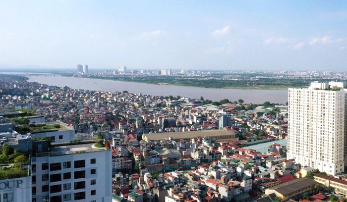  Khu dân cư ven sông Hồng tại các phường Vĩnh Tuy, Hồng Hà, Hà Nội. Ảnh: QUANG PHÚC 