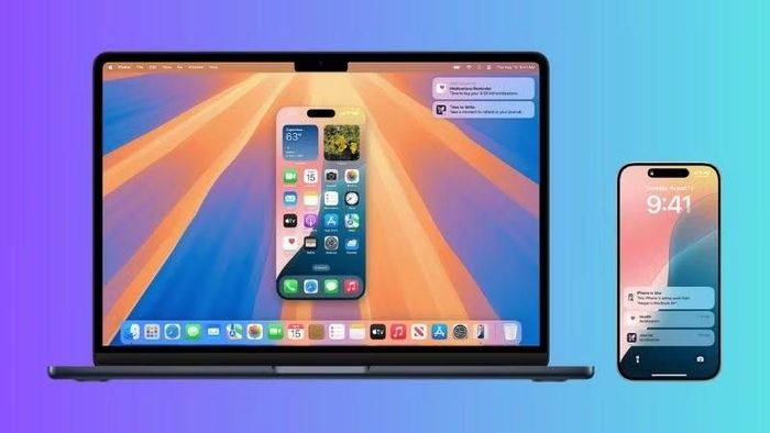 Mac hiển thị nguyên màn hình iPhone thành một cửa sổ, thao tác hệt trên iPhone nhưng không có cảm ứng mà thôi.
