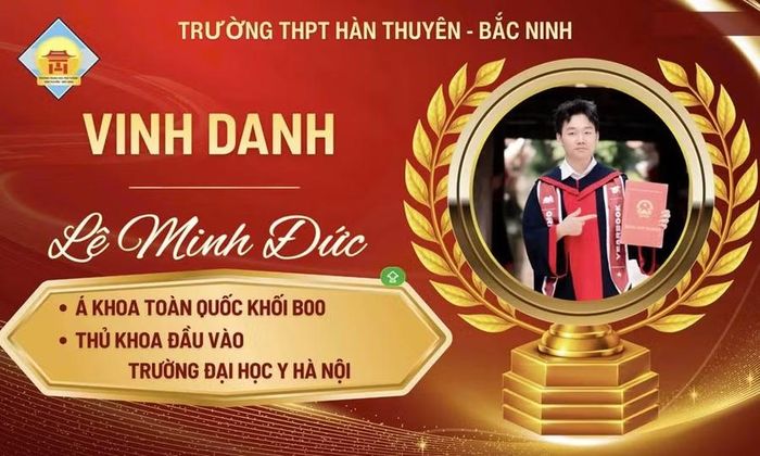 Trường THPT Hàn Thuyên vinh danh em Lê Minh Đức.