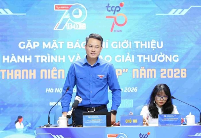 Bí thư Trung ương Đoàn, Phó Chủ tịch Thường trực Hội Liên hiệp thanh niên Việt Nam Nguyễn Kim Quy phát biểu tại chương trình. (Ảnh: Đăng Hải)
