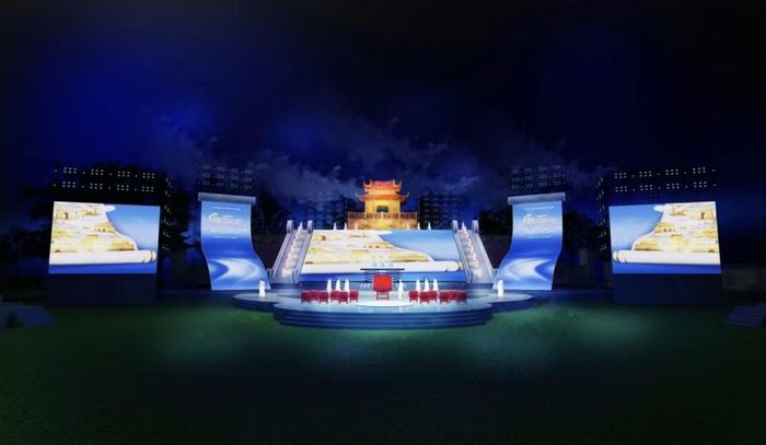 Đêm khai mạc Festival Thăng Long - Hà Nội 2026 kết hợp nghệ thuật truyền thống với công nghệ hiện đại. Ảnh: BTC