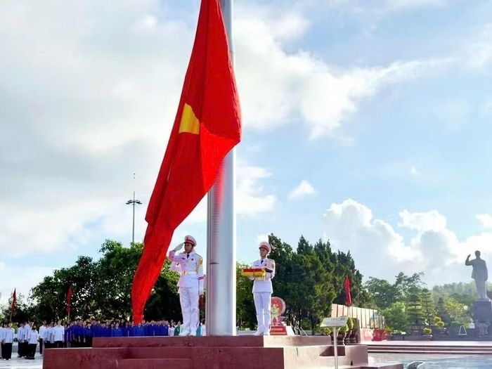 Lễ thượng cờ Tổ quốc tại đặc khu Cô Tô, tỉnh Quảng Ninh. Ảnh: Sở VHTT&DL Quảng Ninh