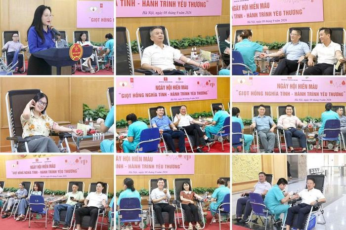 Lãnh đạo Cục Thuế và các cán bộ, công chức cơ quan Cục Thuế tham gia hiến máu cứu người.