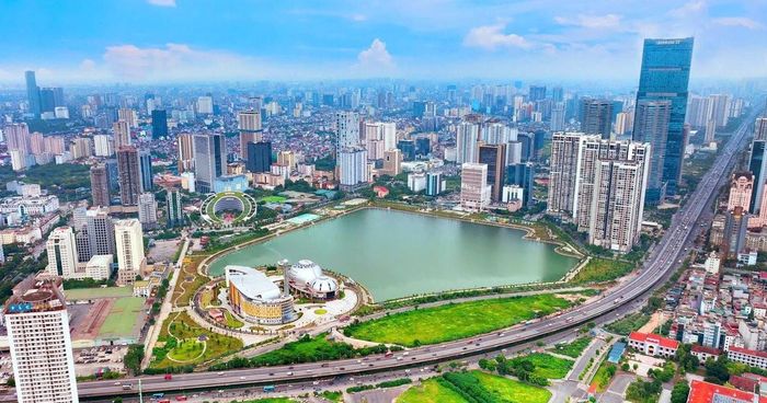 Một góc Thành phố Hà Nội nhìn từ trên cao