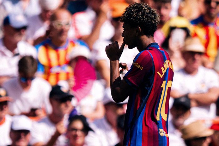 Lamine Yamal ghi 2 cú đúp liên tiếp. Ảnh: FCB