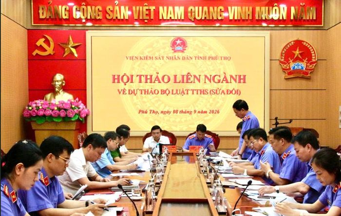 Toàn cảnh Hội thảo tại trụ sở VKSND tỉnh Phú Thọ.