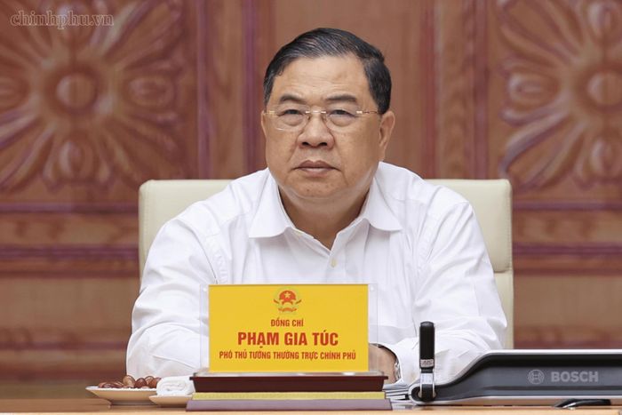 Phó Thủ tướng Thường trực Phạm Gia Túc tham dự cuộc họp. Ảnh: chinhphu.vn/Nhật Bắc