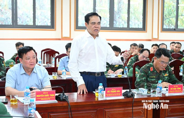 Đồng chí Võ Trọng Hải - Phó Bí thư Tỉnh ủy, Chủ tịch UBND tỉnh phát biểu tại buổi làm việc. Ảnh: Thành Cường