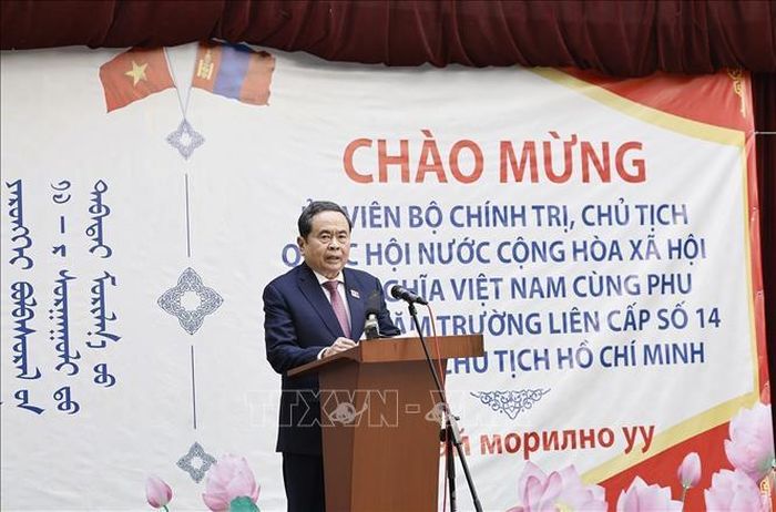 Chủ tịch Quốc hội Trần Thanh Mẫn phát biểu. Ảnh: Doãn Tấn/TTXVN