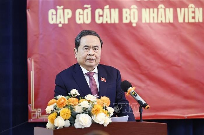Chủ tịch Quốc hội Trần Thanh Mẫn phát biểu. Ảnh: Doãn Tấn/TTXVN
