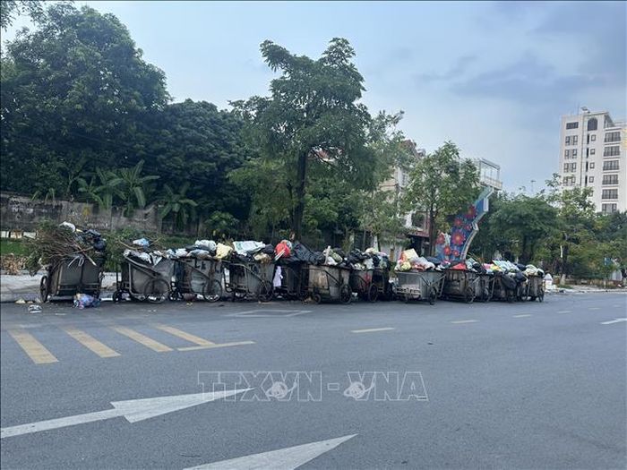 Rác thải ùn ứ ở nhiều tuyến phố tại phường Vĩnh Phúc gây mùi khó chịu, ảnh hưởng đến môi trường.