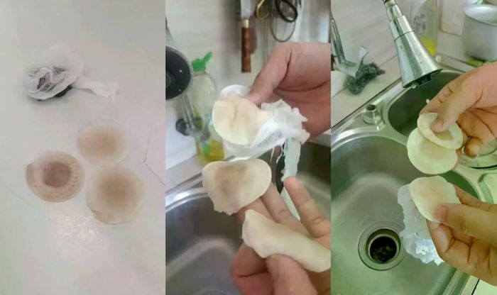 Nước sinh hoạt vàng đục kéo dài sau khi được cấp trở lại khiến người dân Chân Mây - Lăng Cô lo lắng. Ảnh Nguyễn Lê.