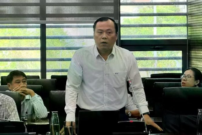 Ông Võ Tấn Hà, Phó Giám đốc Sở Xây dựng TP Đà Nẵng phát biểu tại cuộc họp. Ảnh XM.