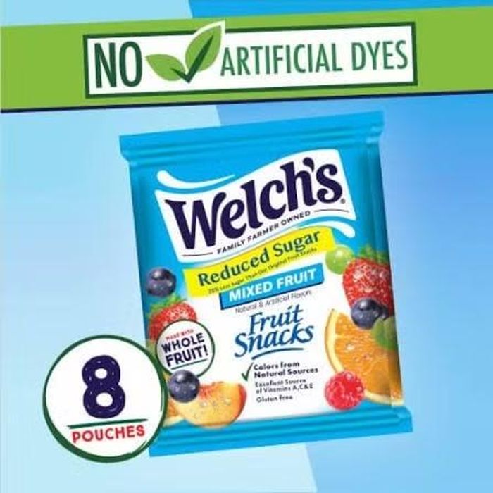 Sản phẩm kẹo dẻo hoa quả của Welch's nay đã được giảm đường và hooàn toàn không còn sử dụng phẩm màu