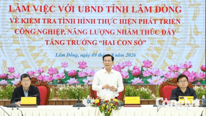 Chủ tịch UBND tỉnh Lâm Đồng Hồ Văn Mười phát biểu tại buổi làm việc.