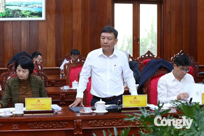 Phó Bí thư Tỉnh ủy Lâm Đồng Bùi Thắng phát biểu.