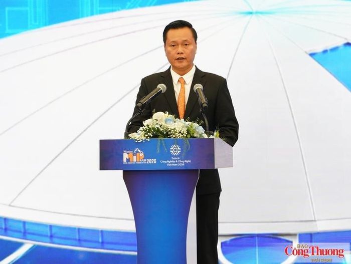 Ông Trần Đức Hải, Giám đốc Sở Công Thương Hà Nội phát biểu tại sự kiện.